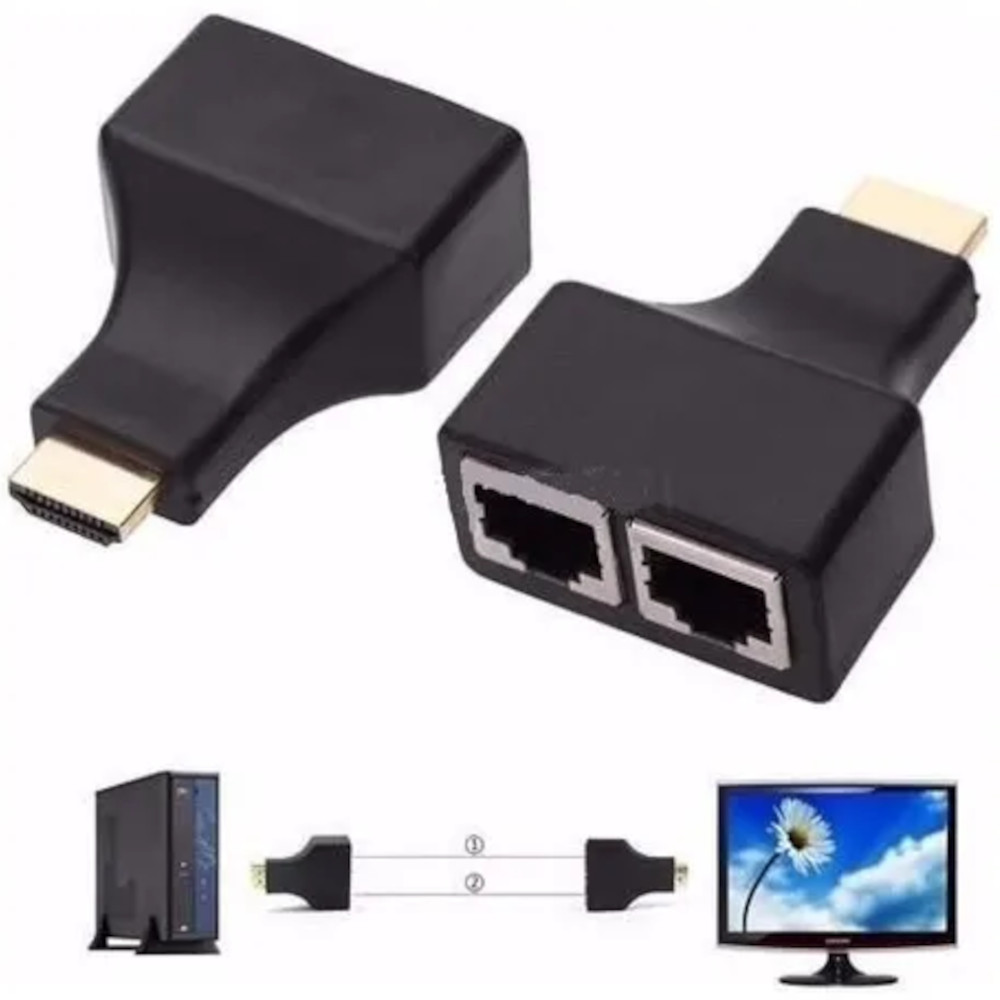 Extensor HDMI 30m via RJ45 Cat5 ou Cat6