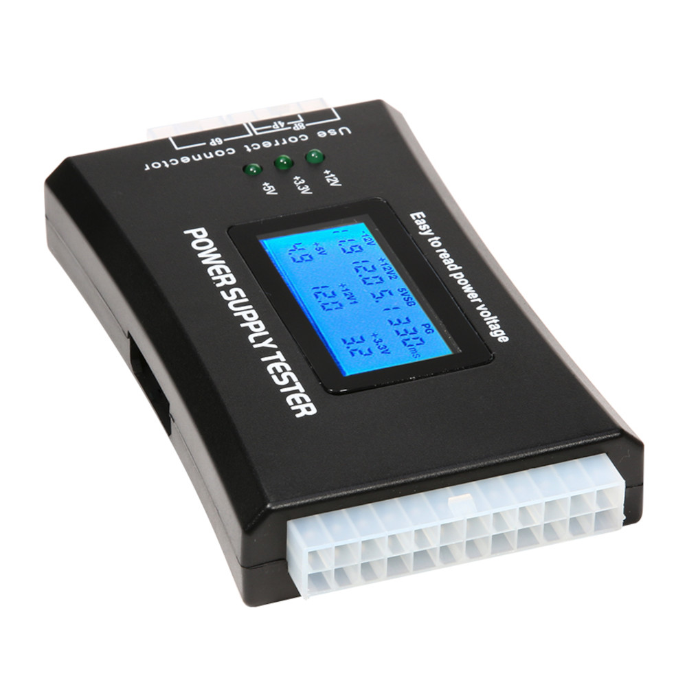 Testador fonte digital 20/24p molex sata com display LCD