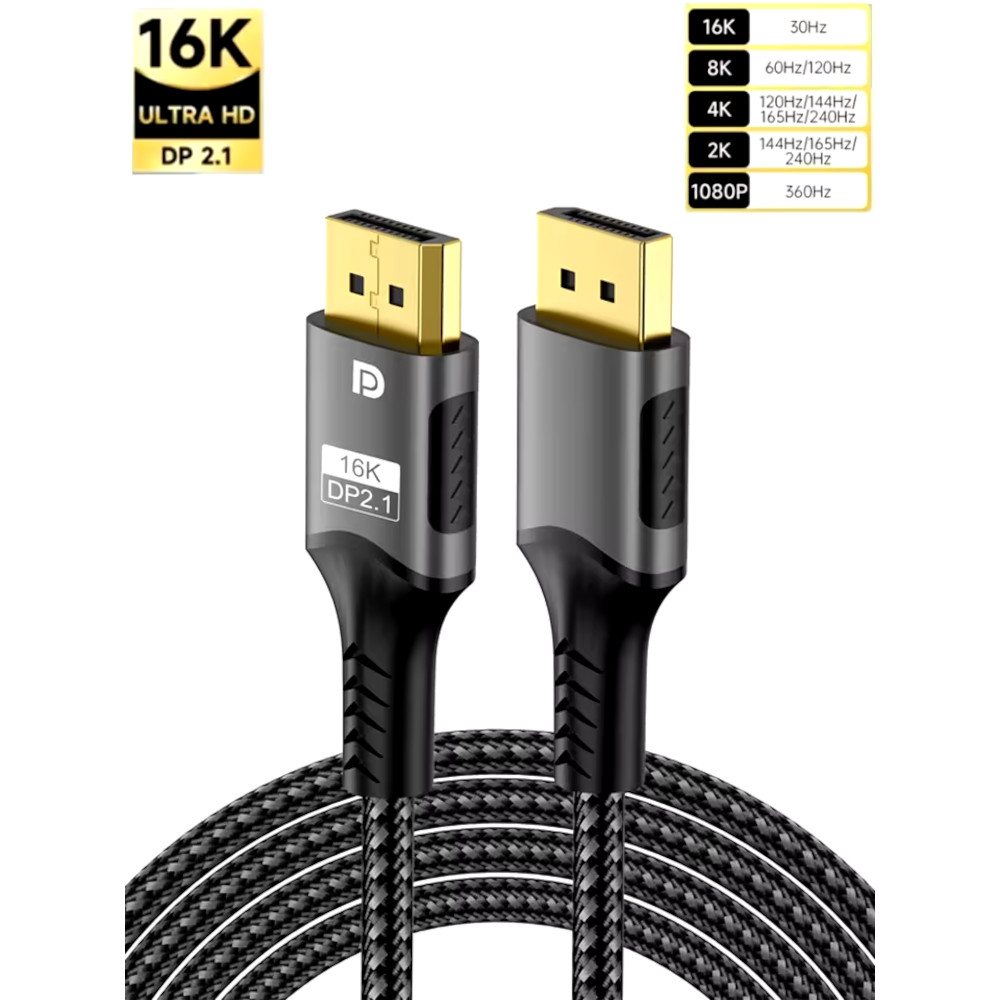 Cabo Display Port 2.1 8K 120Hz 4K 240Hz